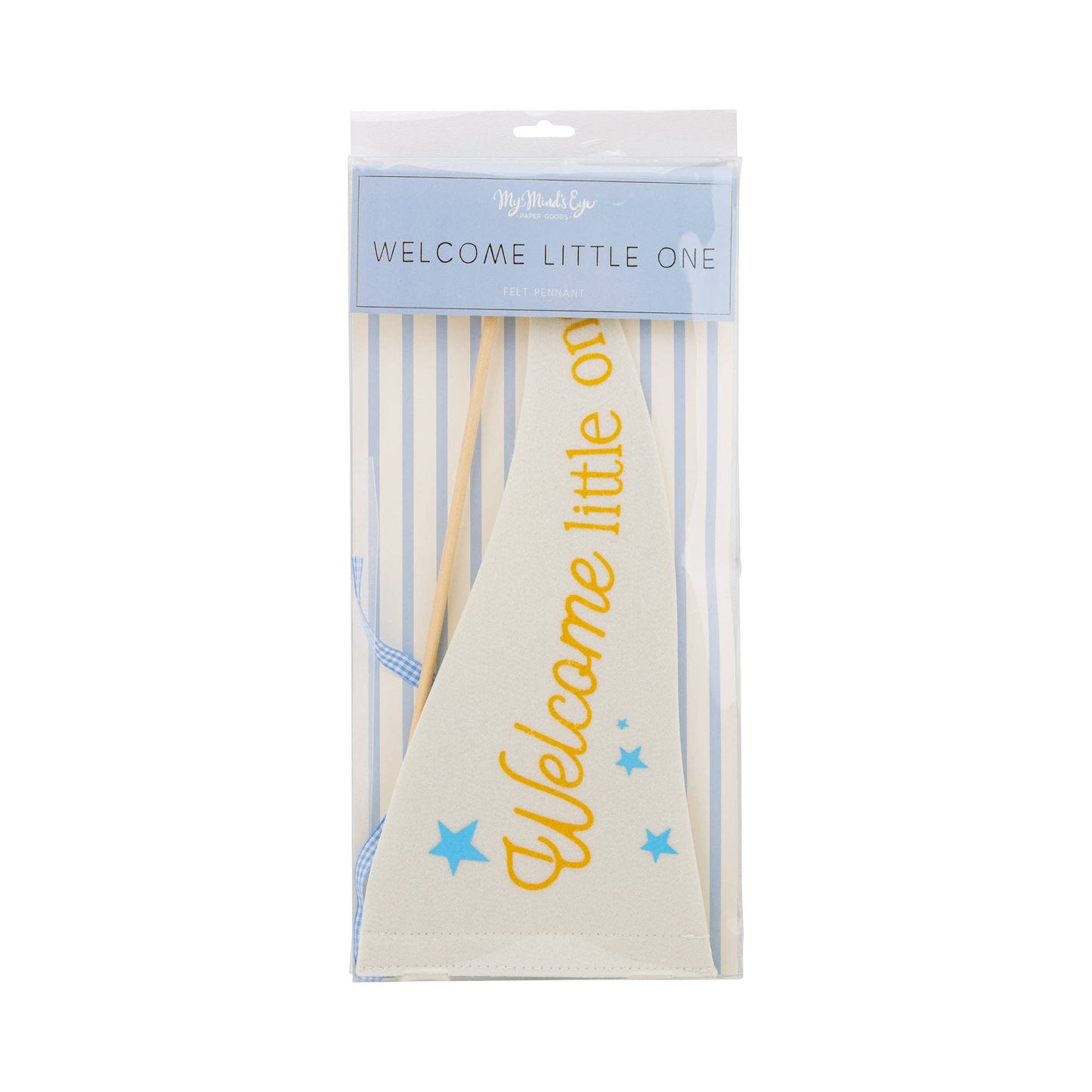 BAB1116 - Welcome Little One Blue Pennant - Winterberries