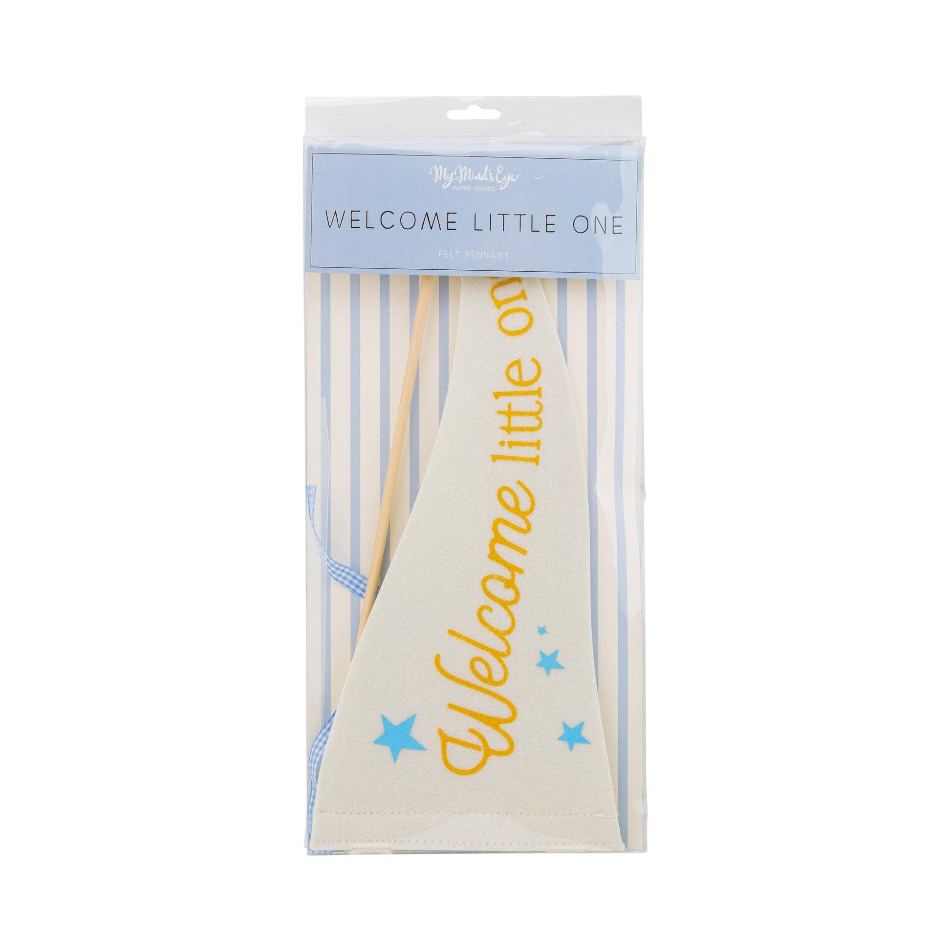 BAB1116 - Welcome Little One Blue Pennant - Winterberries