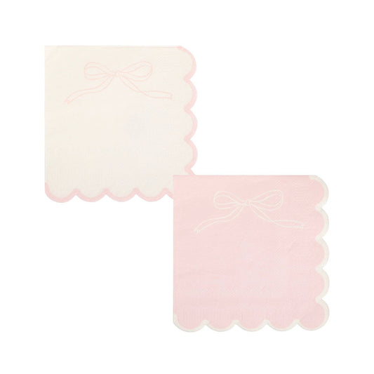PLNP1736 - Pink Dainty Bows Cocktail Napkin - Winterberries