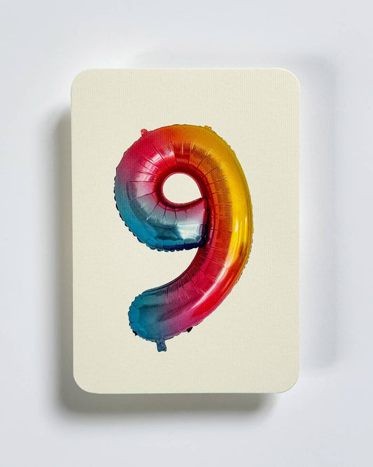 Birthday Balloon No. 9 Greeting Card | Age Cards - Winterberries