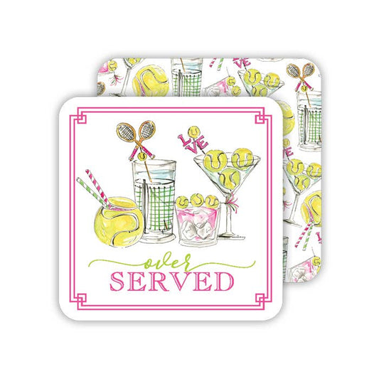 Tennis Cocktails Pink Over Served Coasters - Winterberries