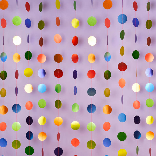 RAINBOW CIRCLES GARLAND BACKDROP