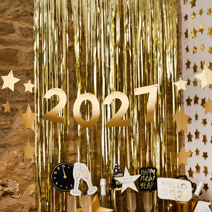 Gold Star Customisable Card Banner 2m