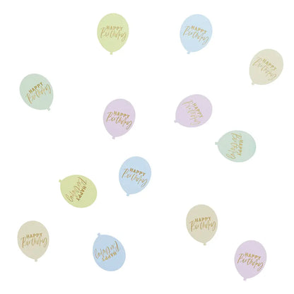 Pastel 'Happy Birthday' Balloon Table Scatter 10G - Winterberries