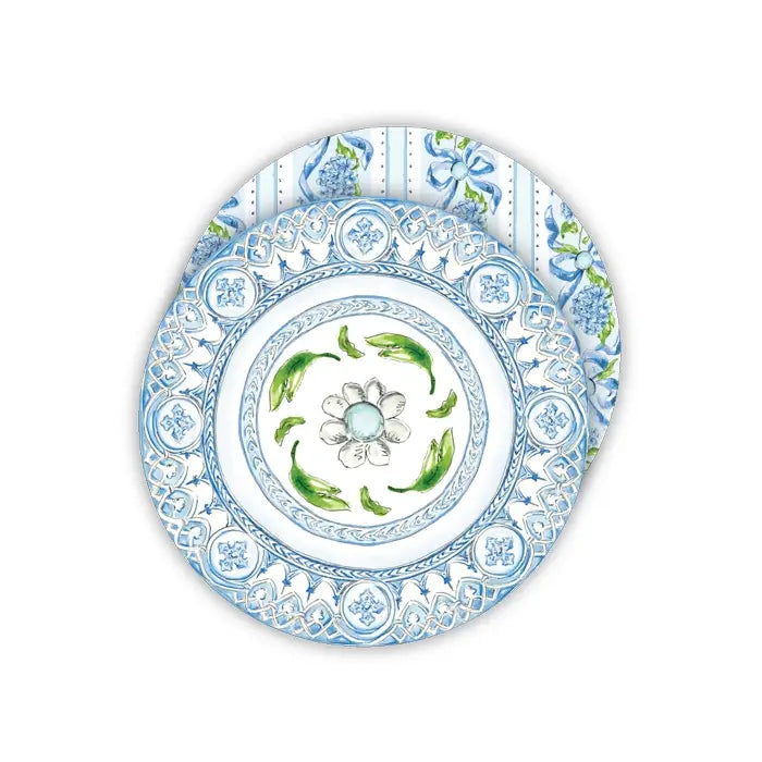 Blue Garden Party Plate Round Coaster - Winterberries