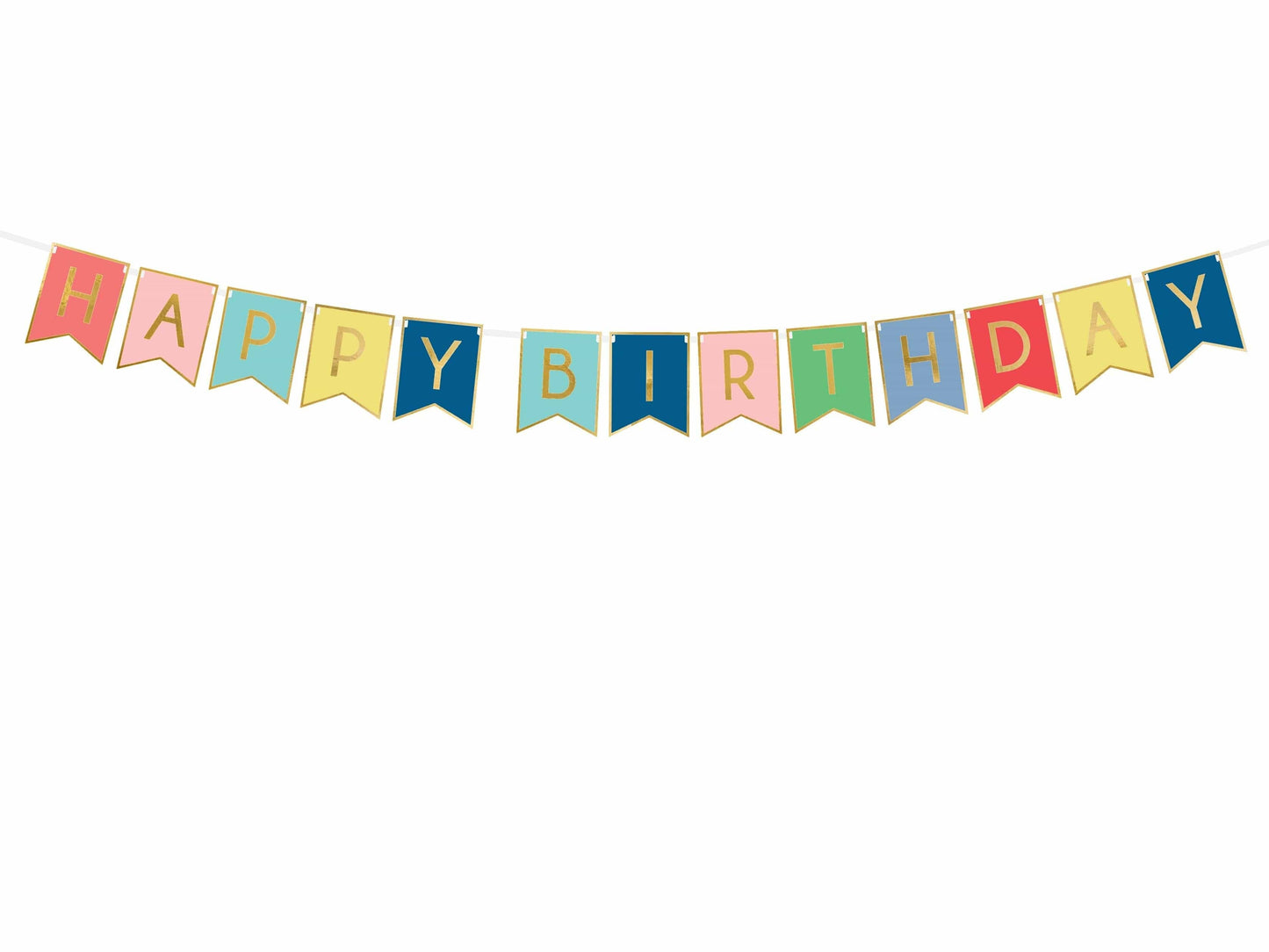 Partydeco Rainbow Happy Birthday Banner
