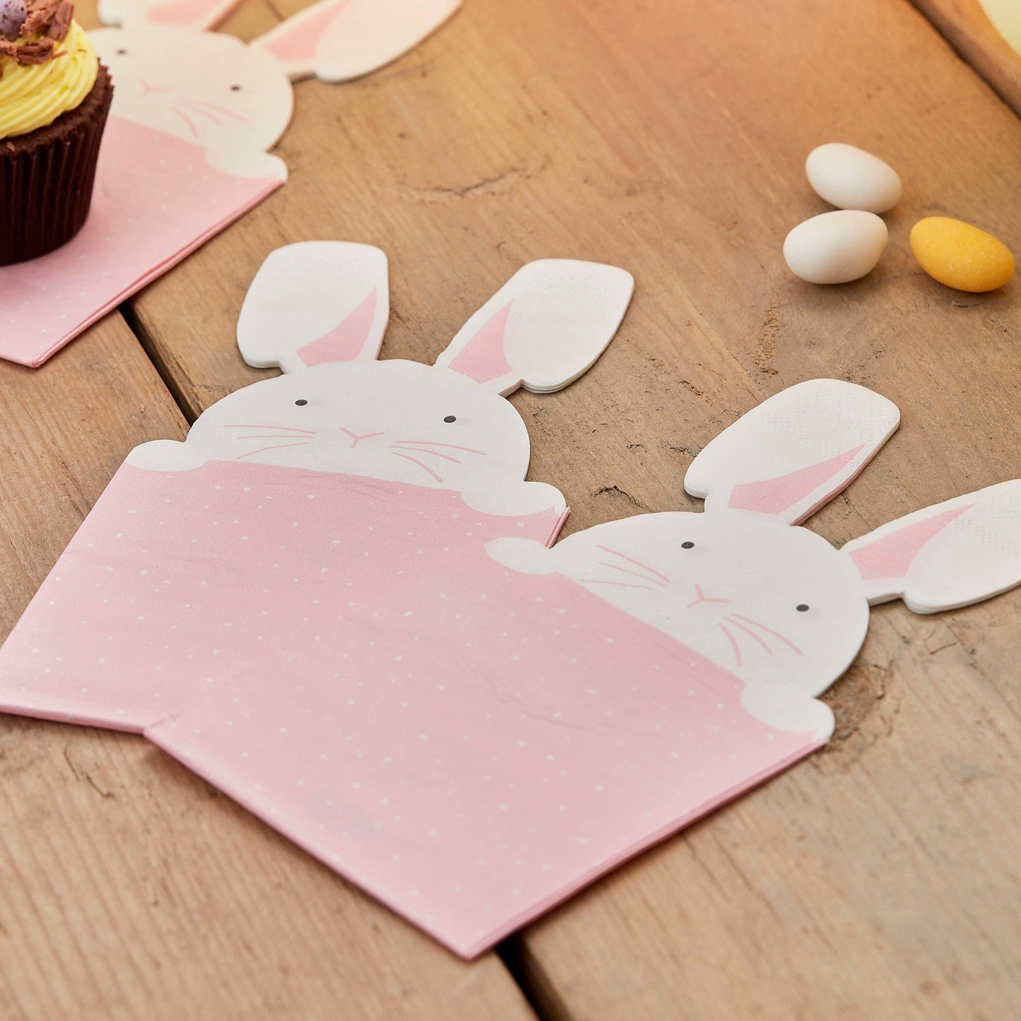 Peeking Bunny Easter Napkins - Winterberries