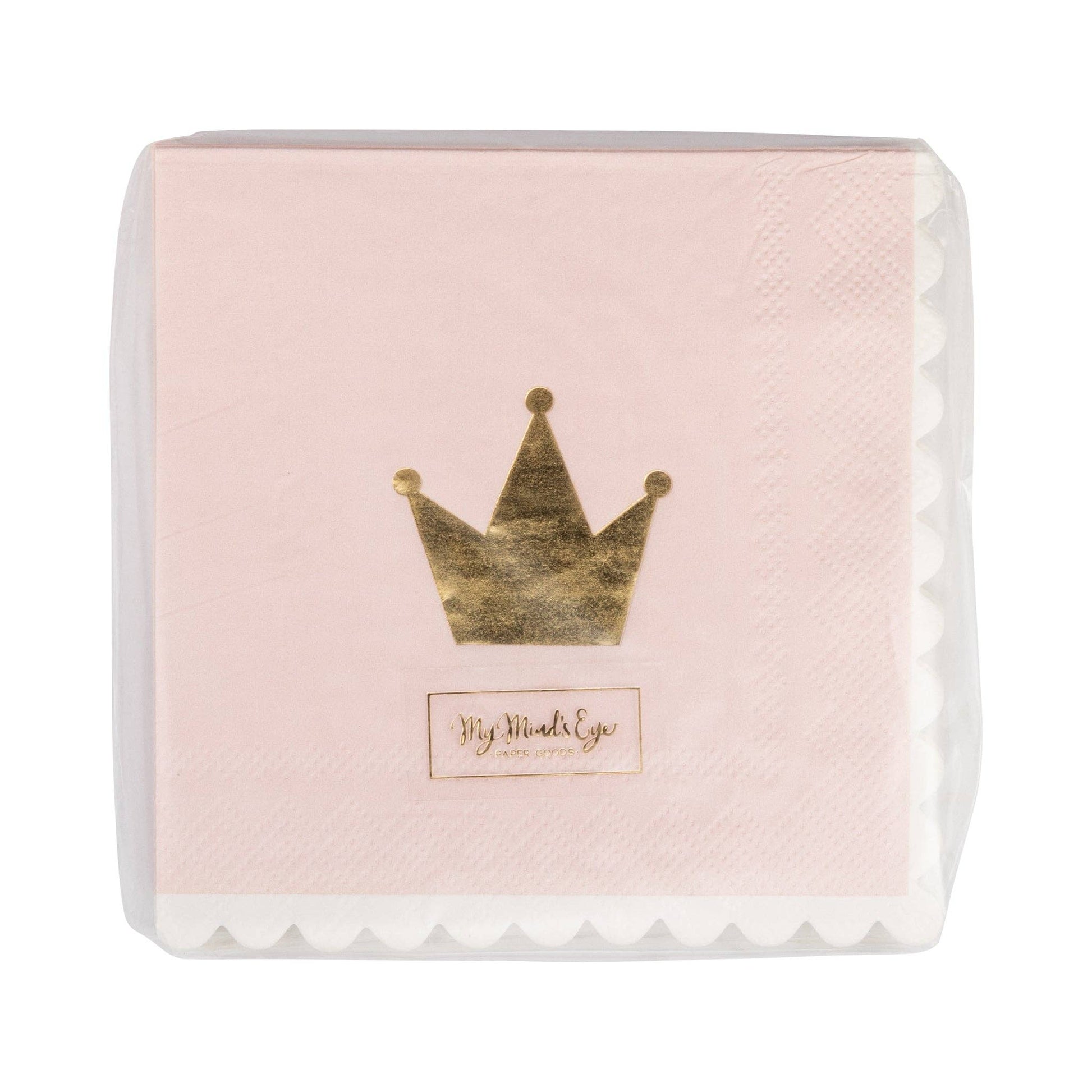 PLPRN38 - Foil Princess Crown Cocktail Napkin (18ct) - Winterberries