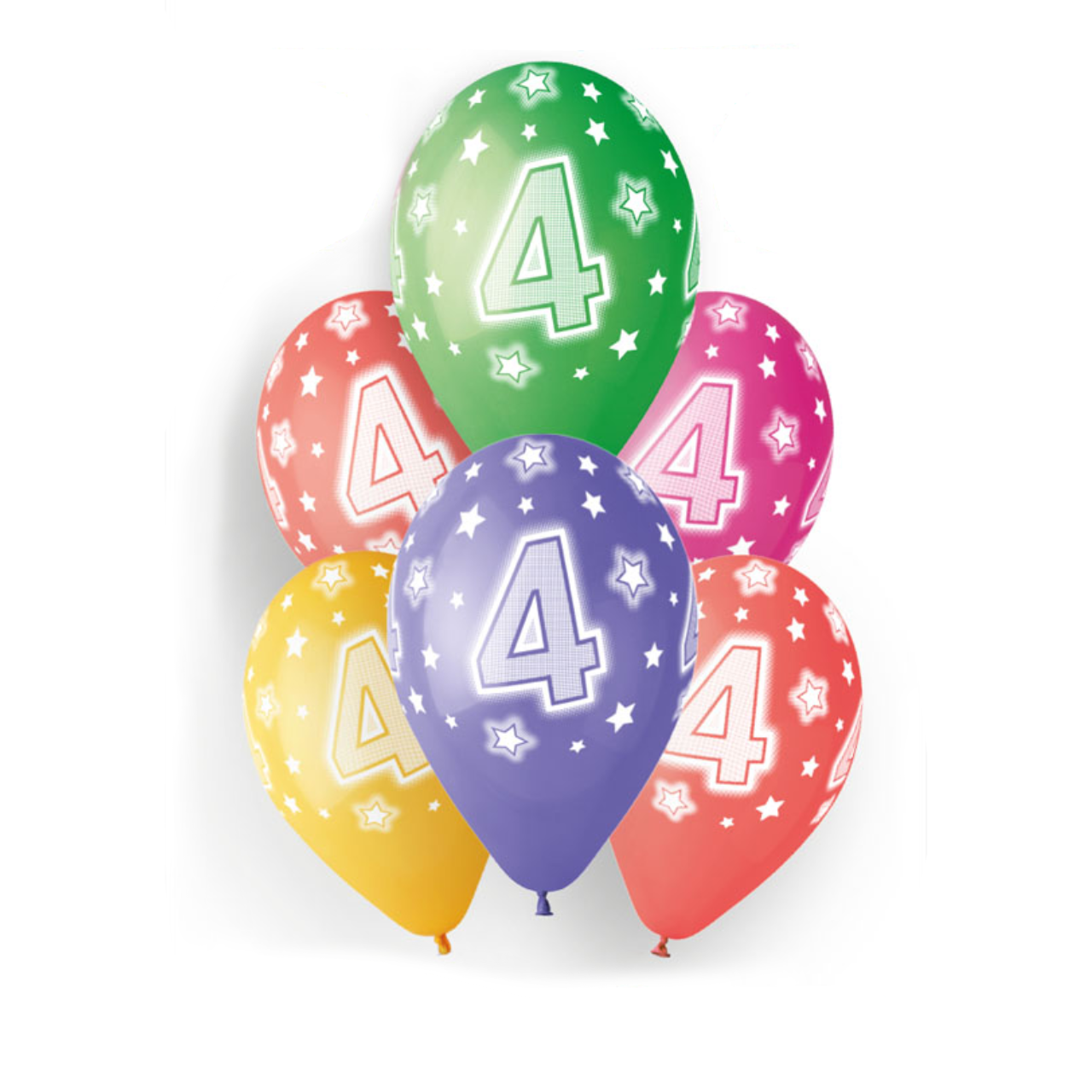 13" MULTICOLOUR AGE COSMIC STAR BALLOONS x6