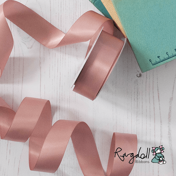 25mm Dusky Pink Satin Ribbon - 10 Metre Roll - Winterberries