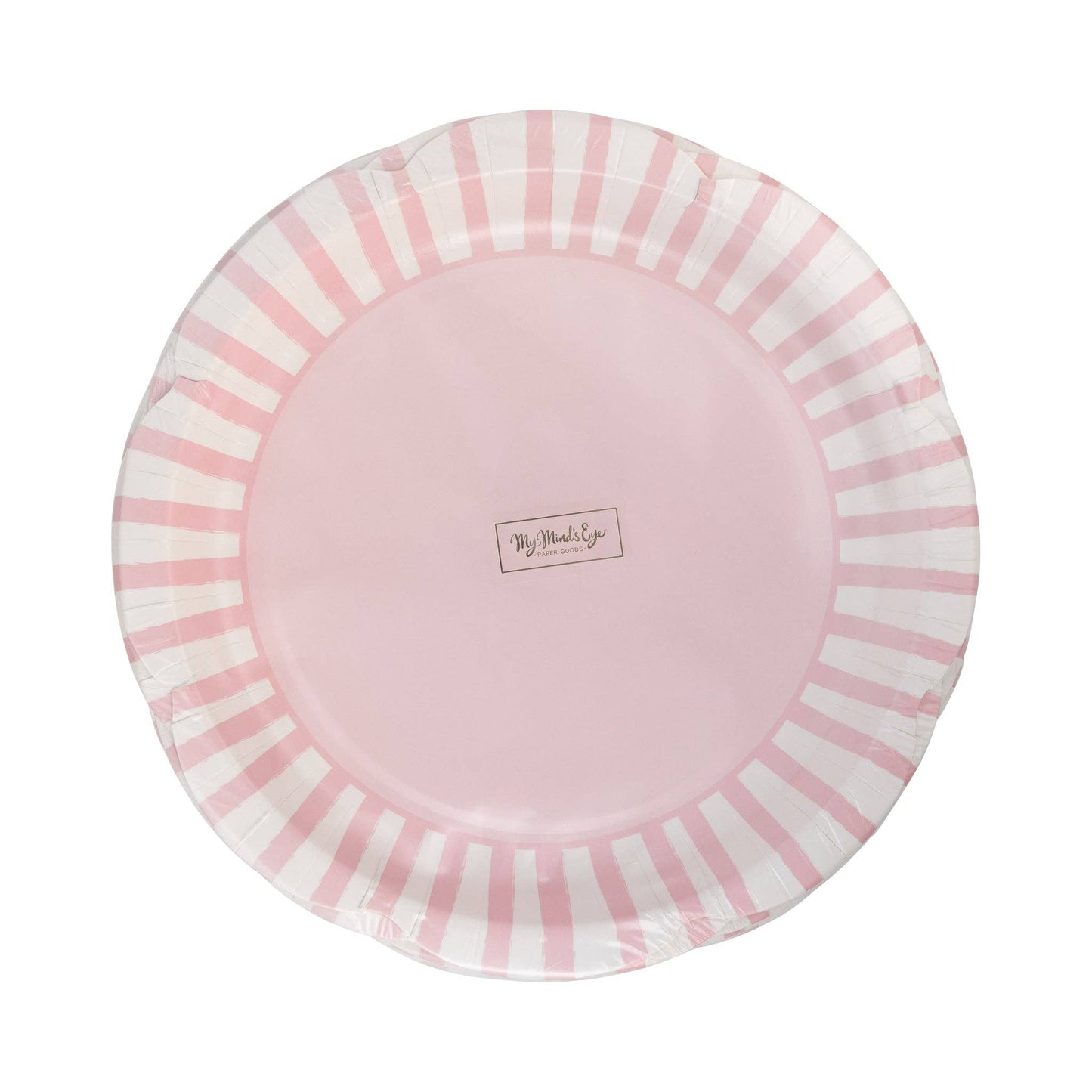 PAR1138 - Pink Striped 9" Scallops Plate - Winterberries