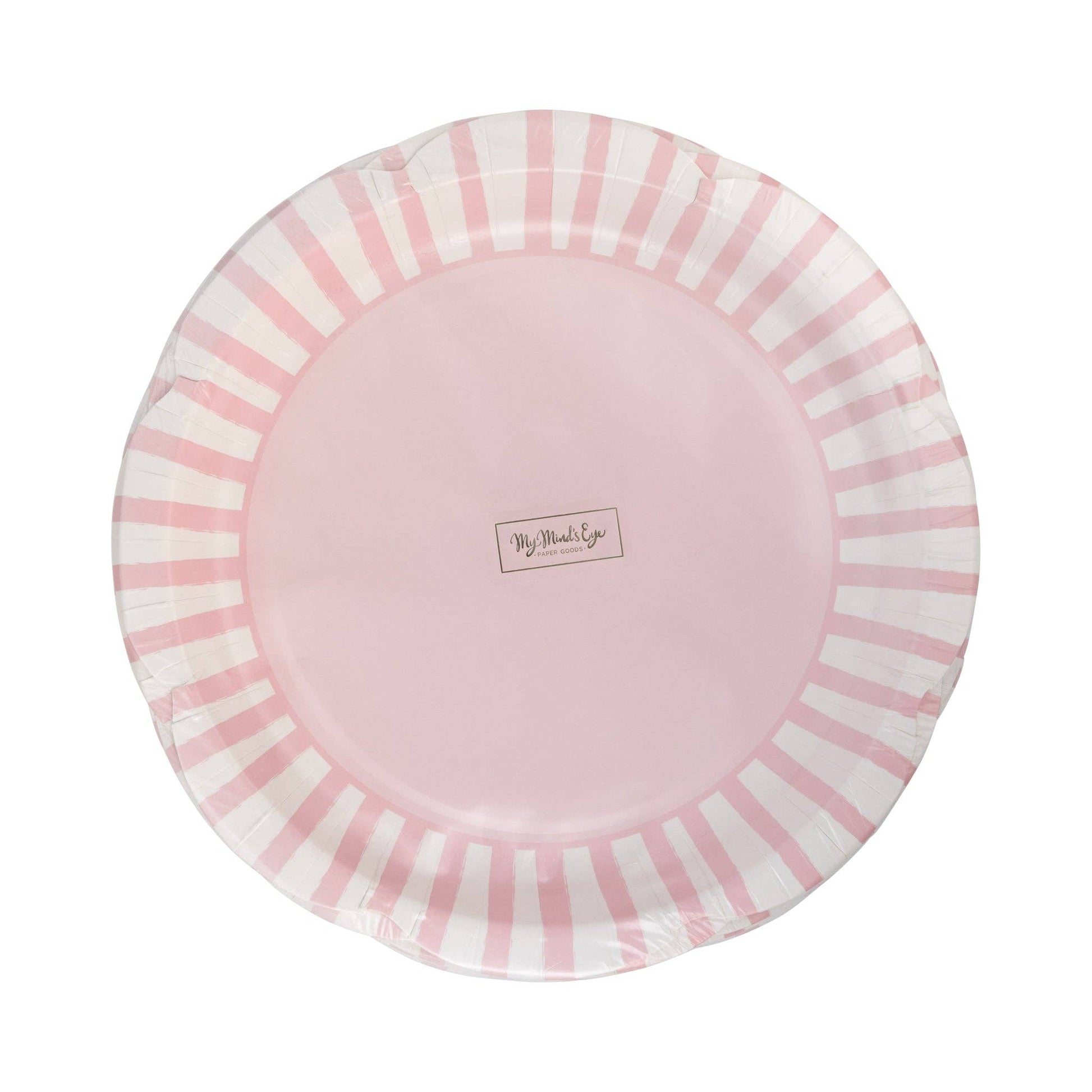 PAR1138 - Pink Striped 9" Scallops Plate - Winterberries