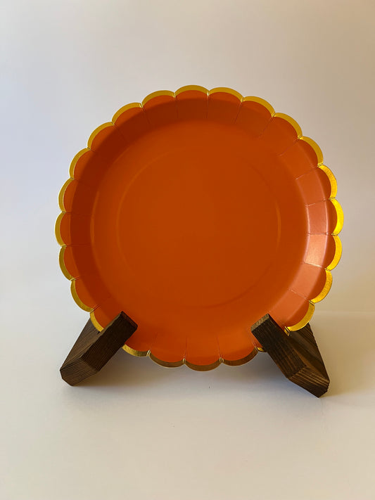x8 Terracotta Scalloped Plates - Winterberries