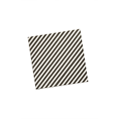 Monochrome Striped Paper Napkins - Pack of 16