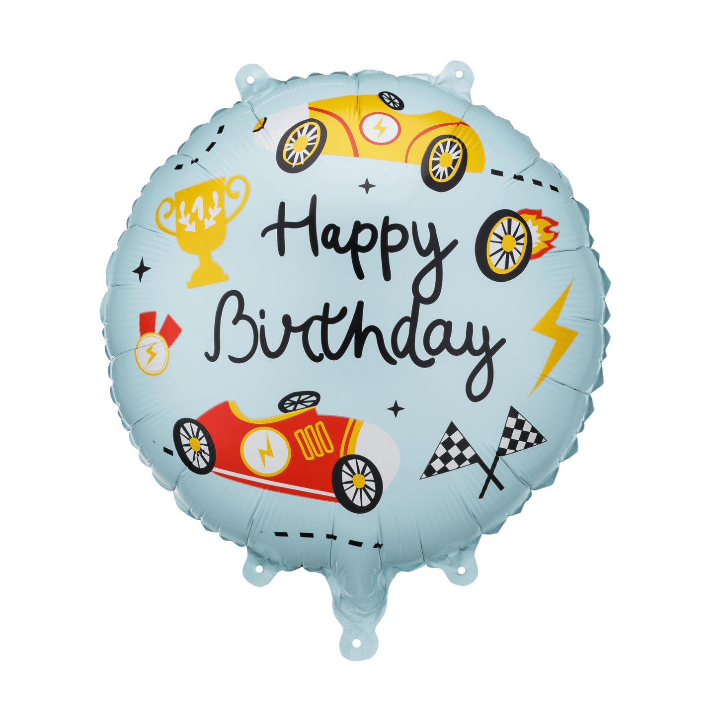 Partydeco Happy Birthday Racing Cars Foil Balloon