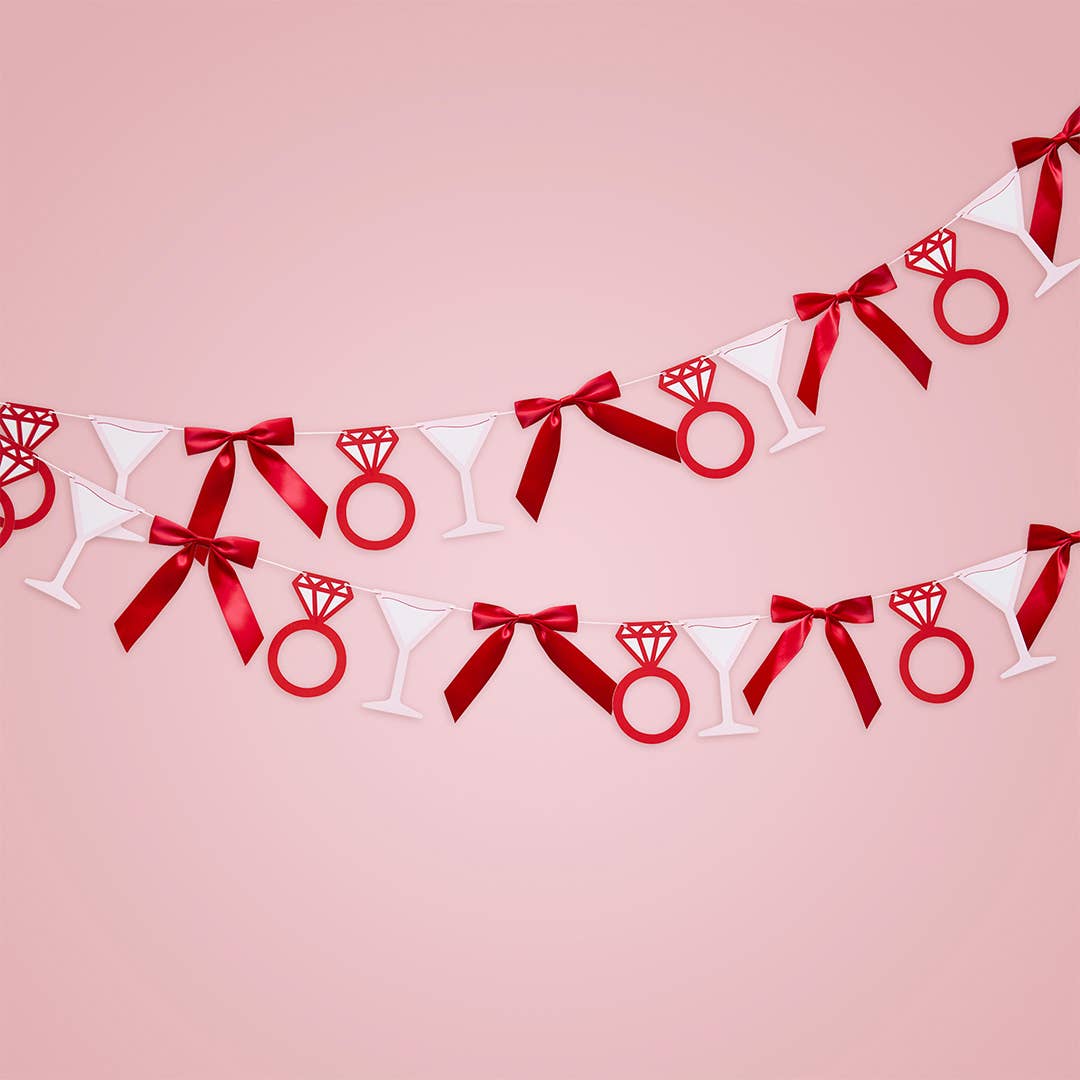 Cocktails, Rings & Satin Bow Garland 2m - Winterberries