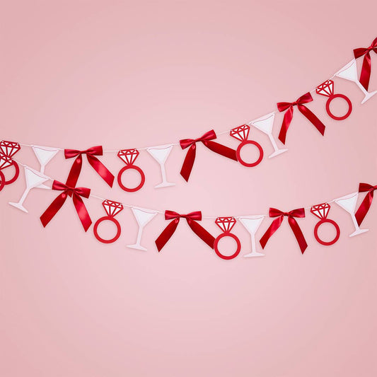 Cocktails, Rings & Satin Bow Garland 2m - Winterberries