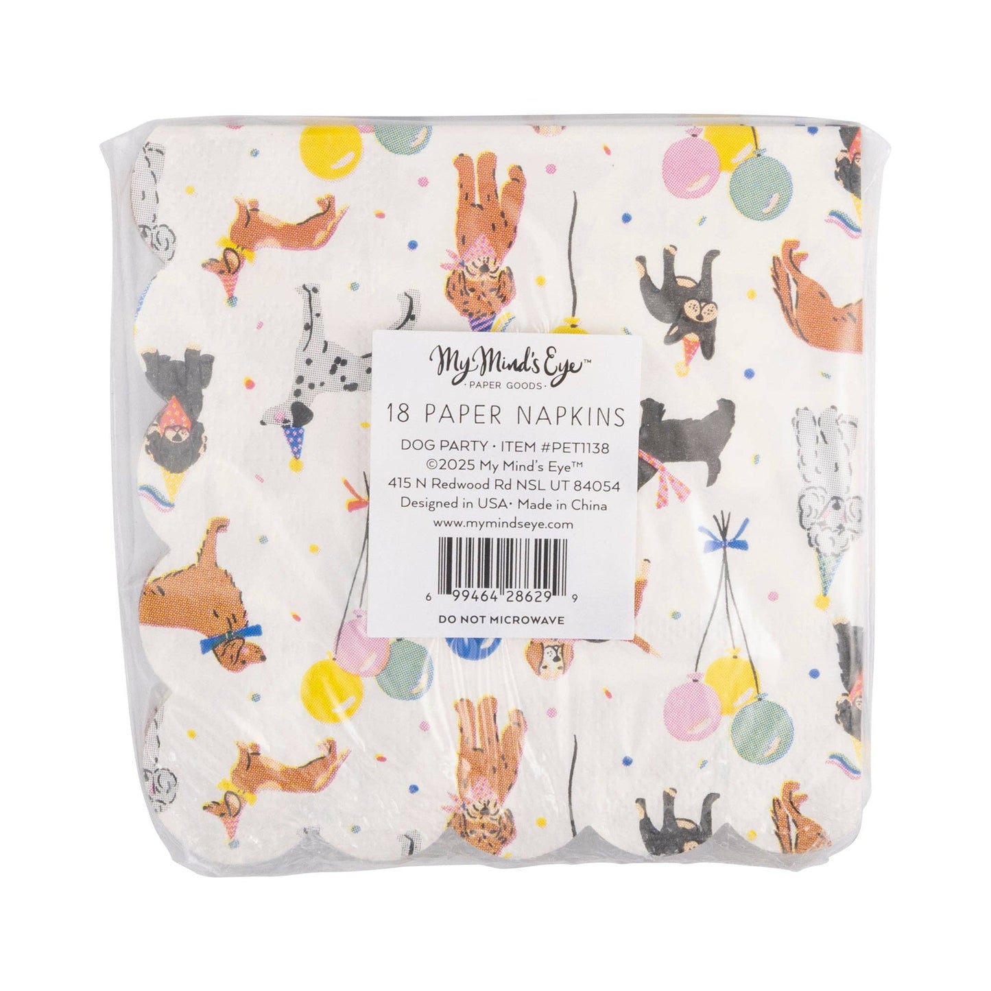 PET1138 - Dog Party Cocktail Napkin - Winterberries