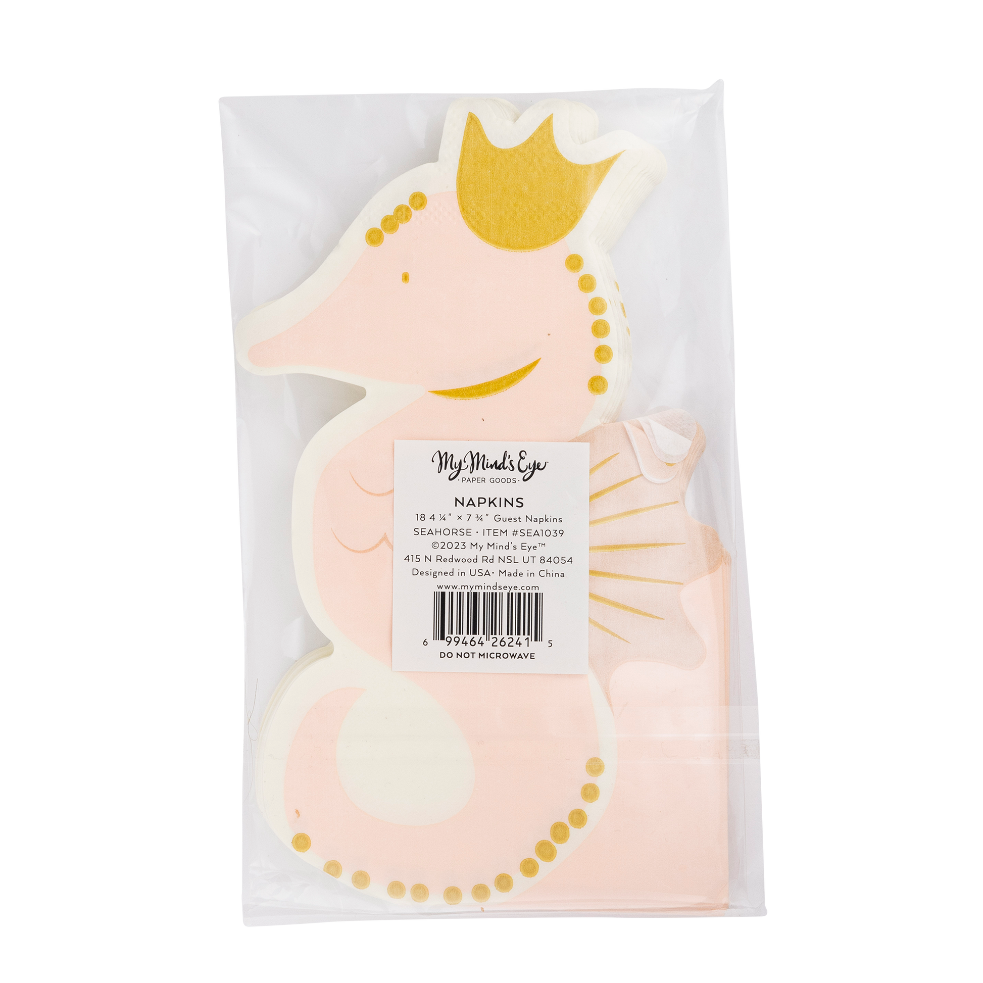 SEA1039 - Seahorse Shaped Napkin - Winterberries
