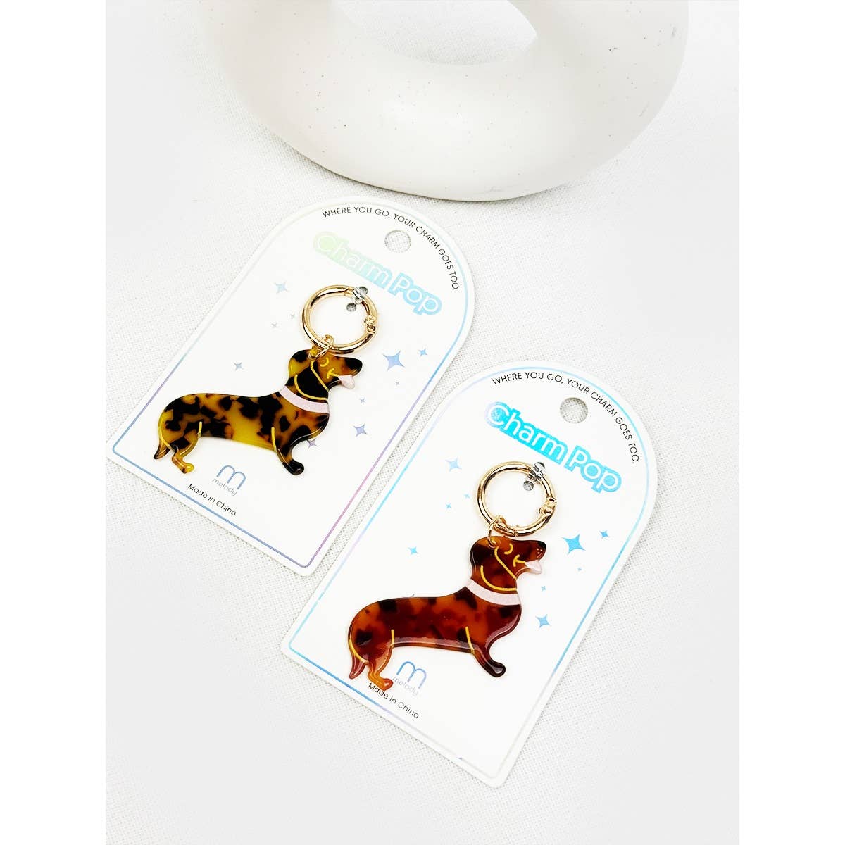 Cute Puppy Charm Key Charm - Winterberries