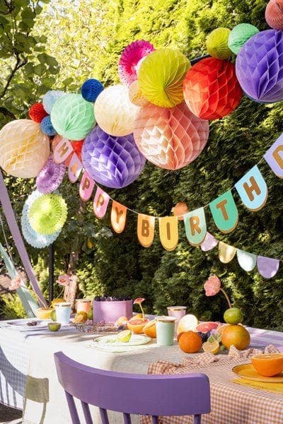 Scalloped Happy Birthday Banner