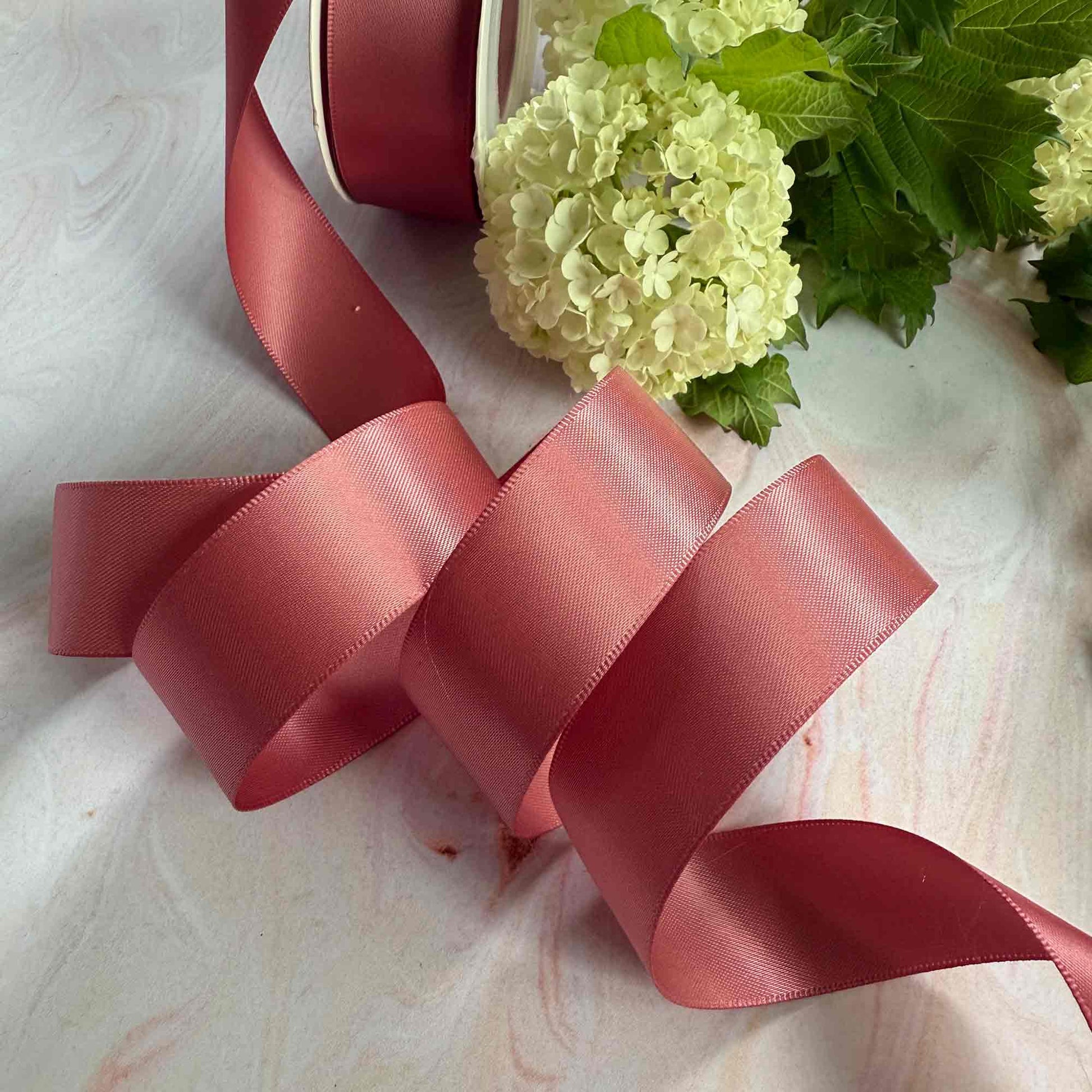 Cinnamon Blush Satin Ribbon in various width rolls - Winterberries