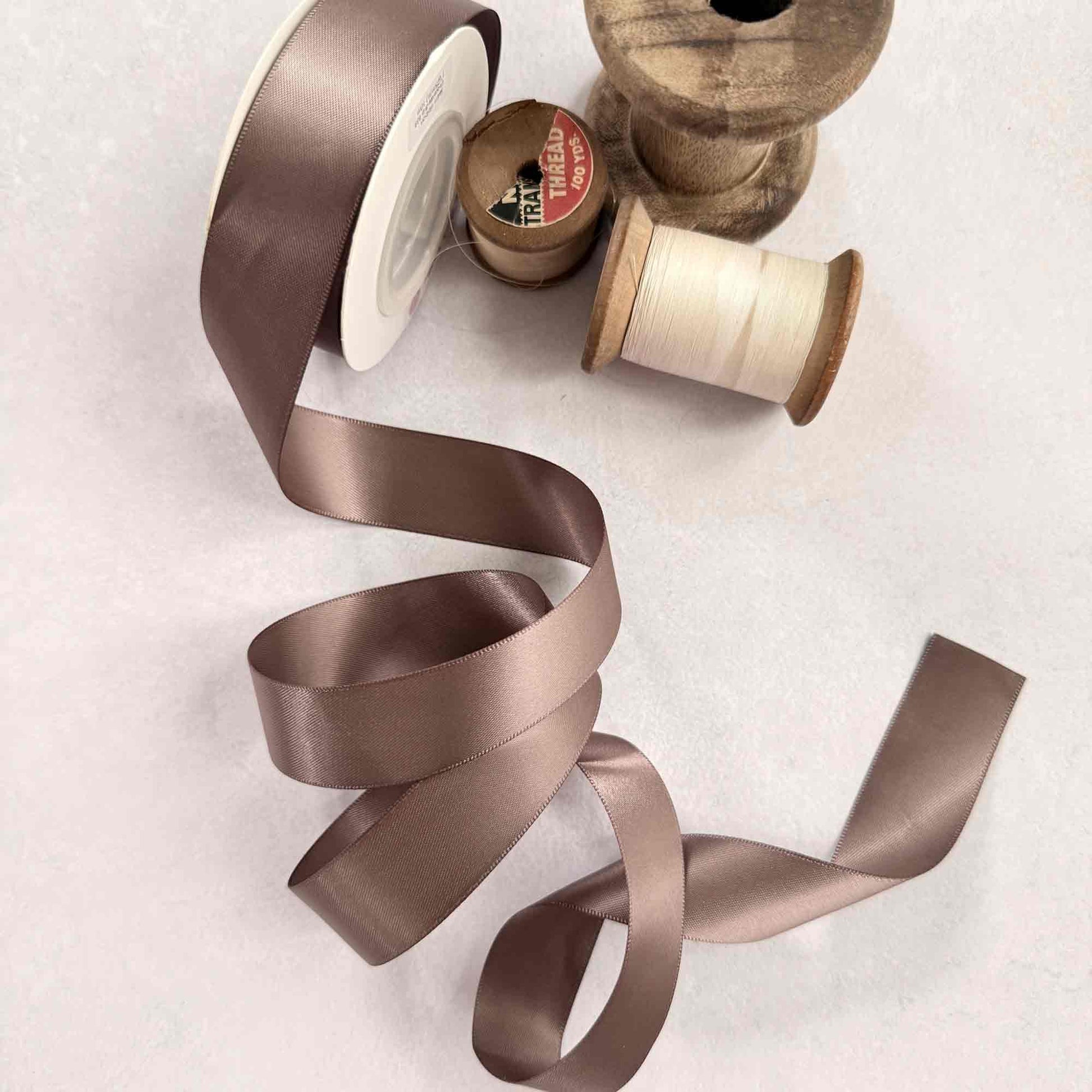Chocolate Chip Satin Ribbon |10 Meter Rolls | Various Widths - Winterberries