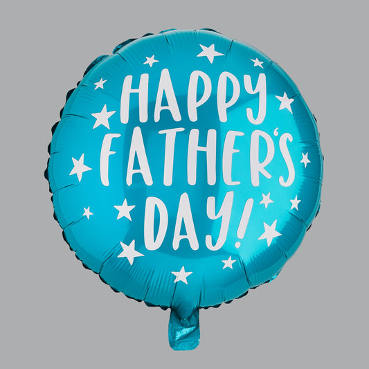 'Happy Father's Day' Round 20" Teal Foil Balloon - Winterberries