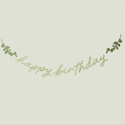 Botanical 'Happy Birthday' Card Banner 2m