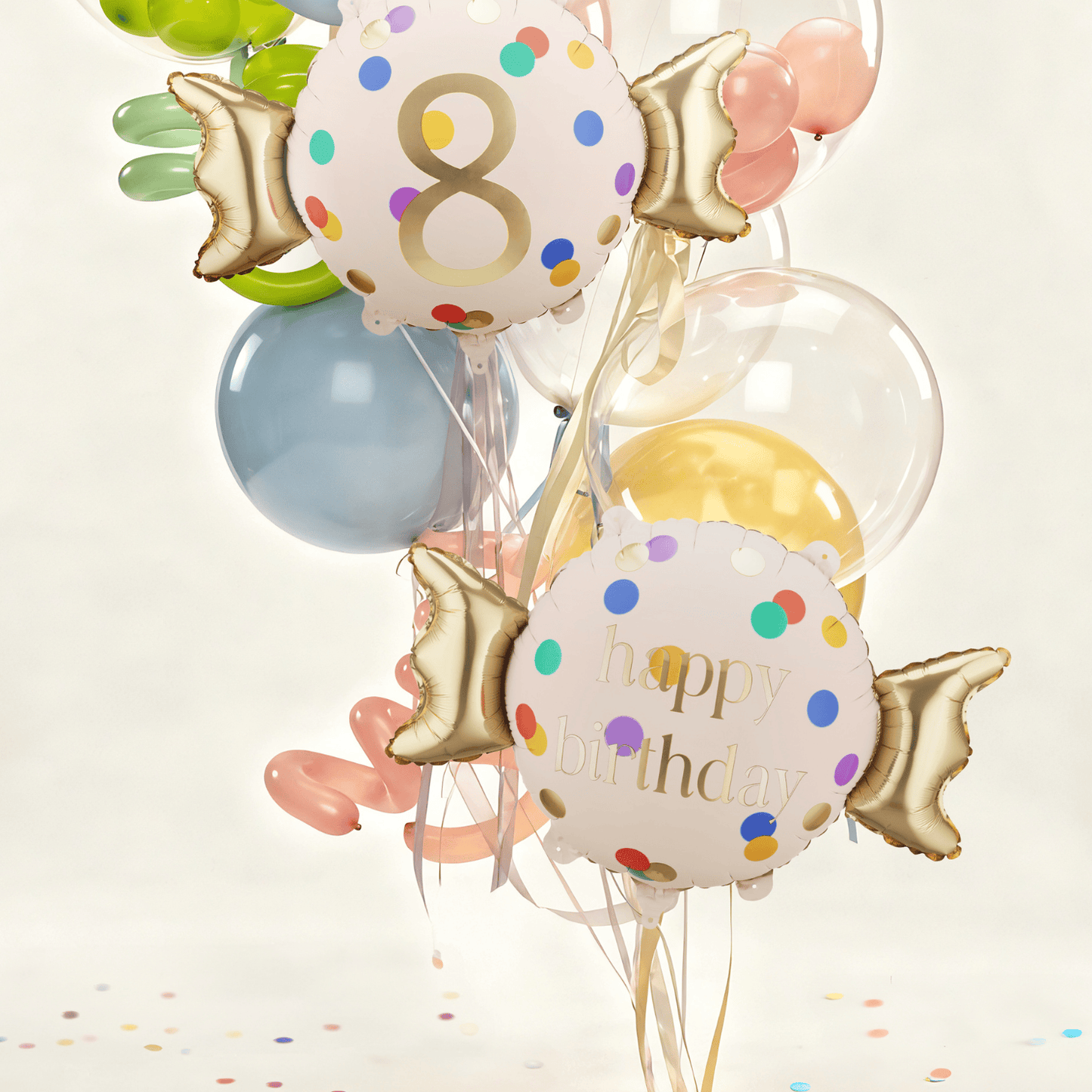 Partydeco Happy Birthday Polka Dot Candy Shape Foil Balloon
