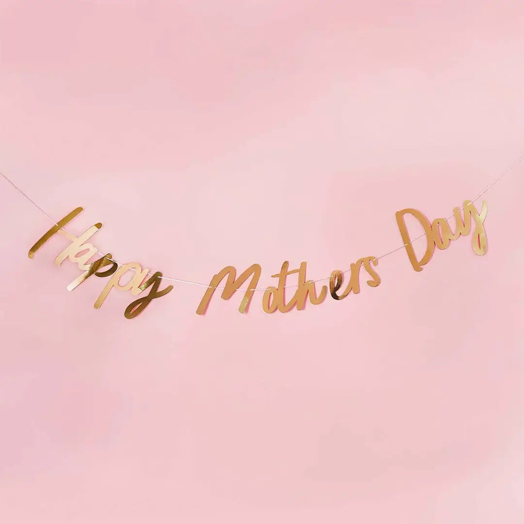Gold 'Happy Mother'S' Day' Banner 2M - Winterberries