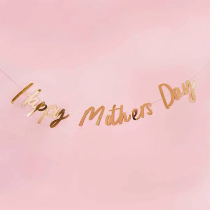 Gold 'Happy Mother'S' Day' Banner 2M - Winterberries