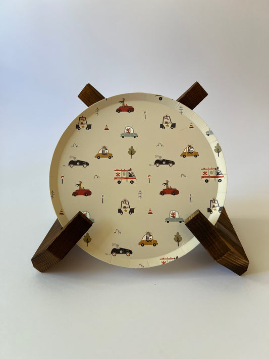 x8 CARS SMALL PAPER PLATES - Winterberries