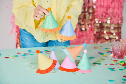 X8 MINI GLITTER PARTY HATS