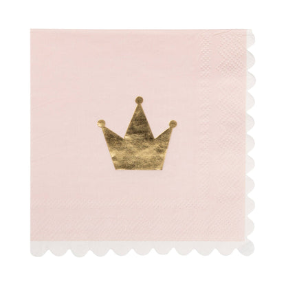 PLPRN38 - Foil Princess Crown Cocktail Napkin (18ct) - Winterberries