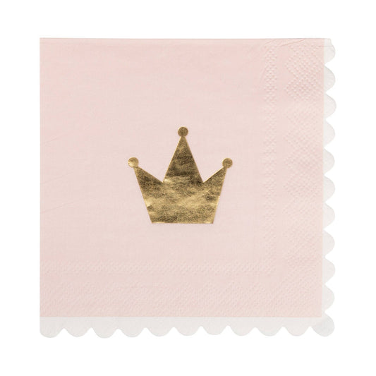 PLPRN38 - Foil Princess Crown Cocktail Napkin (18ct) - Winterberries