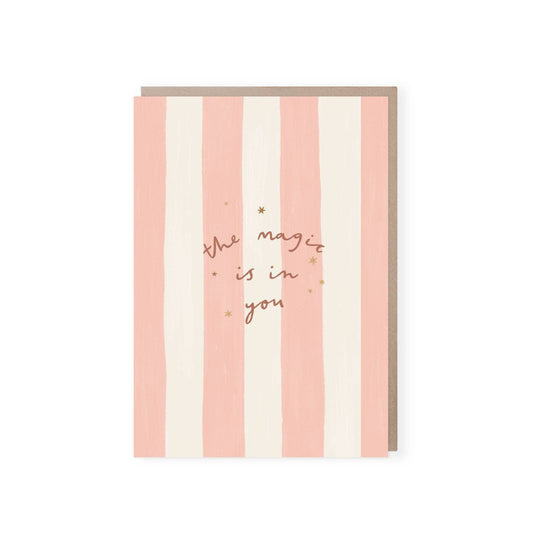Striped Birthday Card - Winterberries