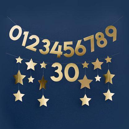 Gold Star Customisable Card Banner 2m