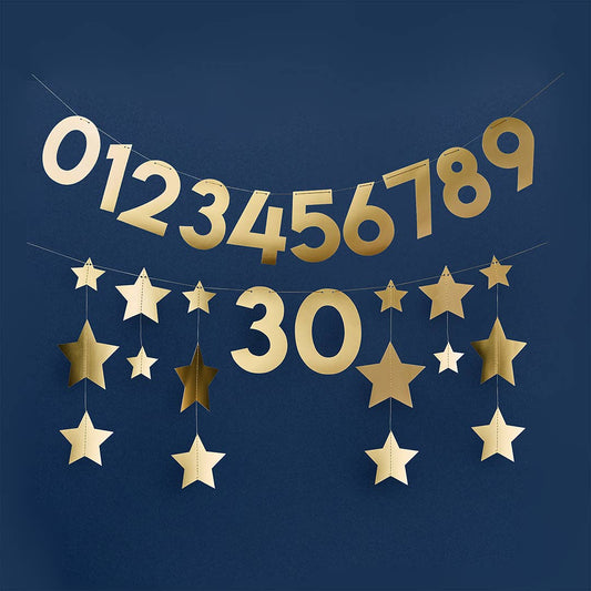 2M GOLD STAR CUSTOMISABLE CARD BANNER