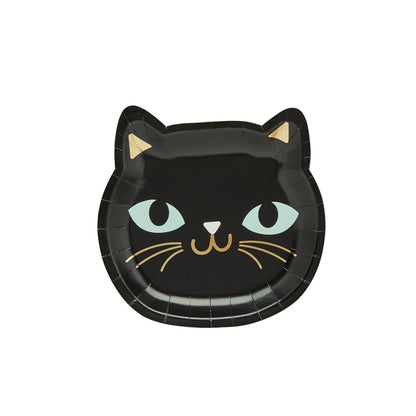 X8 SPOOKY CAT PAPER PLATES
