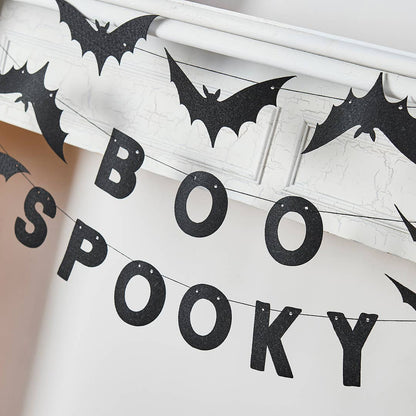 X3 1.5M SPOOKY BOO BAT FELT GARLAND