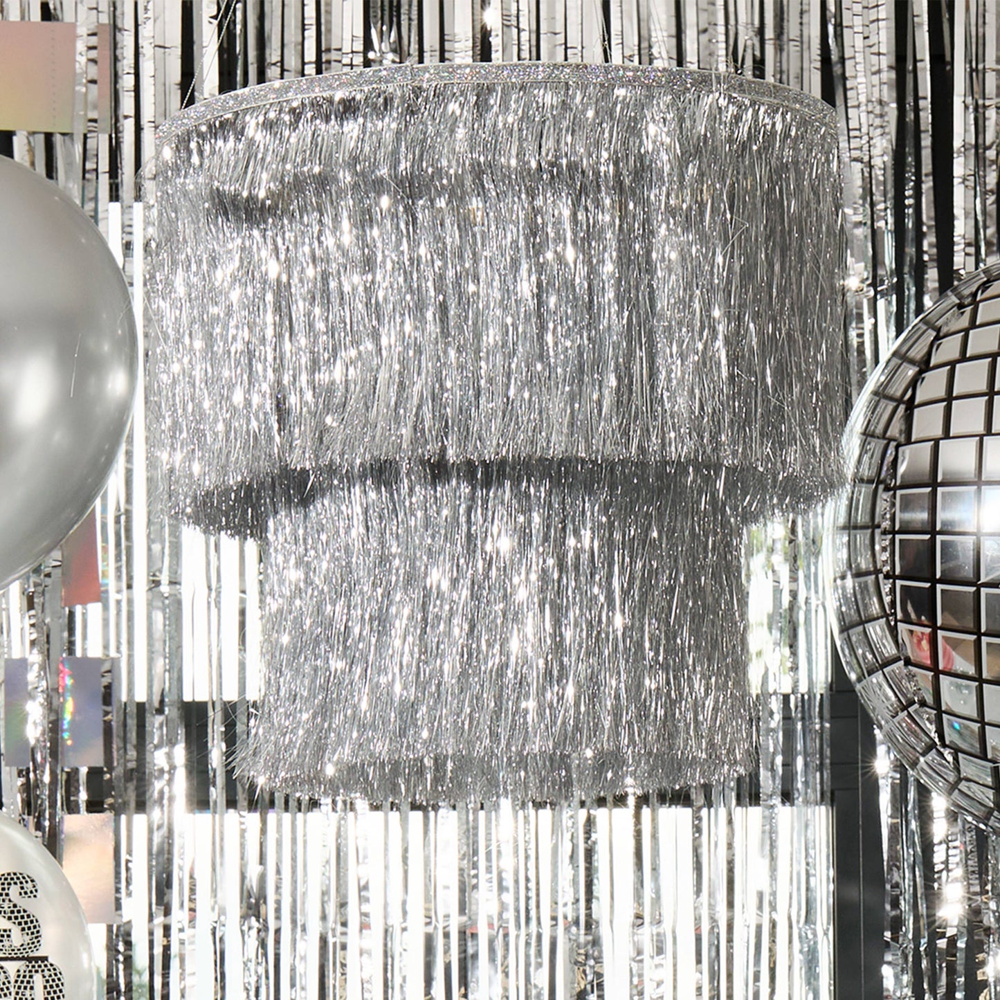 SILVER FRINGE CHANDELIER - Winterberries