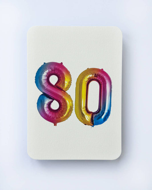 Birthday Balloon No. 80 Greeting Card | Age Cards - Winterberries