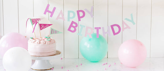 HBD905 - Pink Happy Birthday Banner - Winterberries