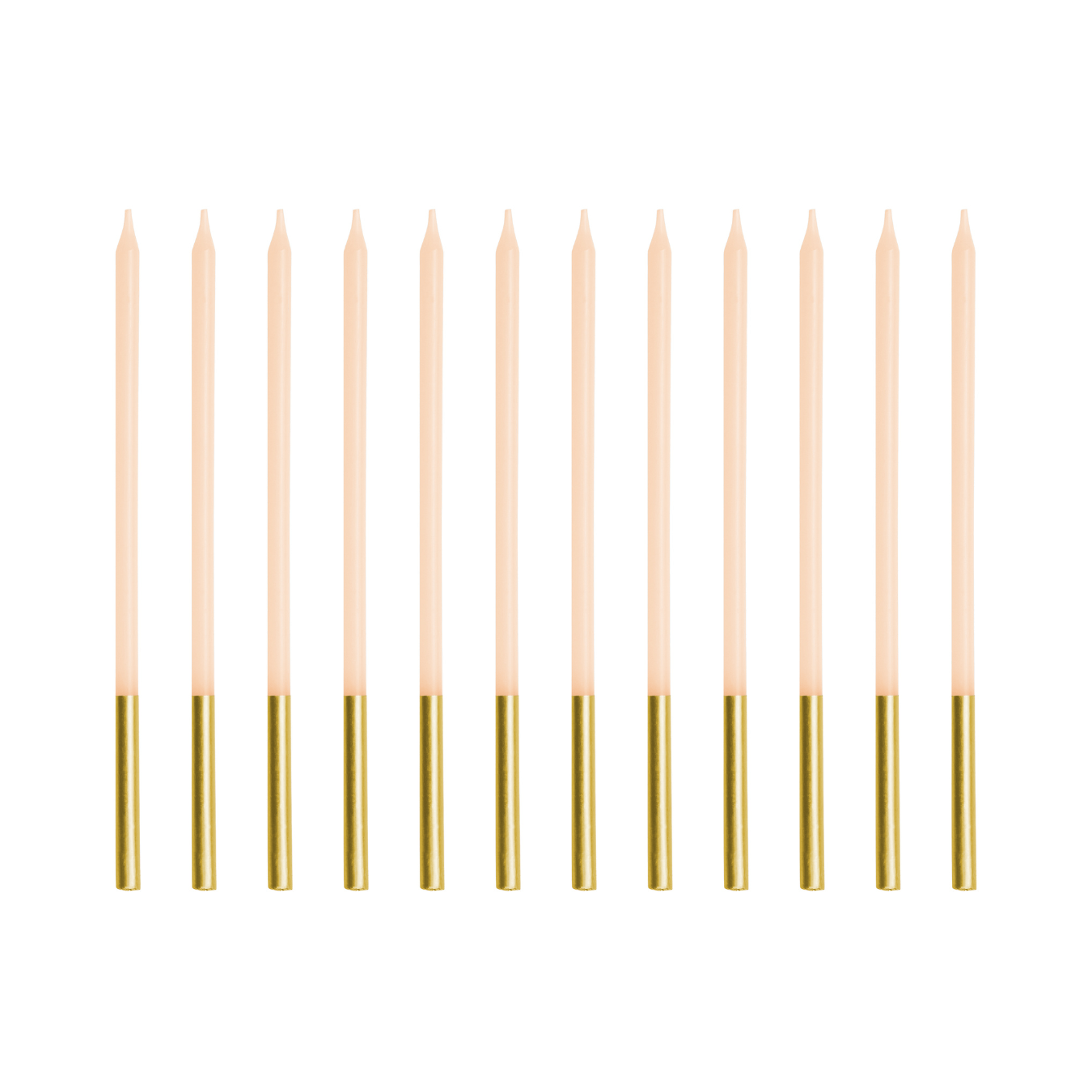 Partydeco Beige Gold Tip Cake Candles x 12