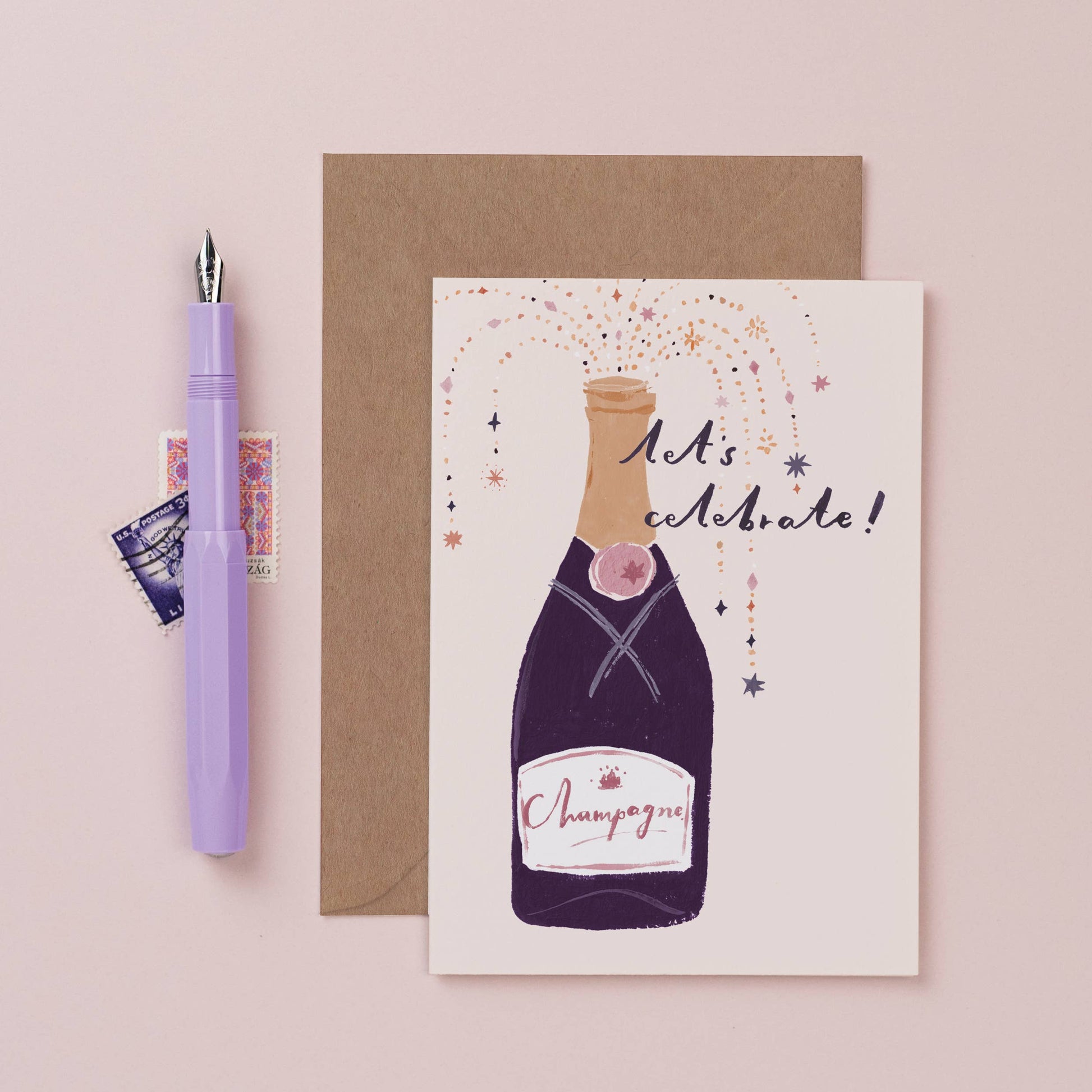 CHAMPAGNE CELEBRATE CARD - Winterberries