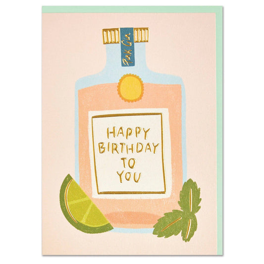 Happy Birthday to you - gin bottle (WHM62) - Winterberries