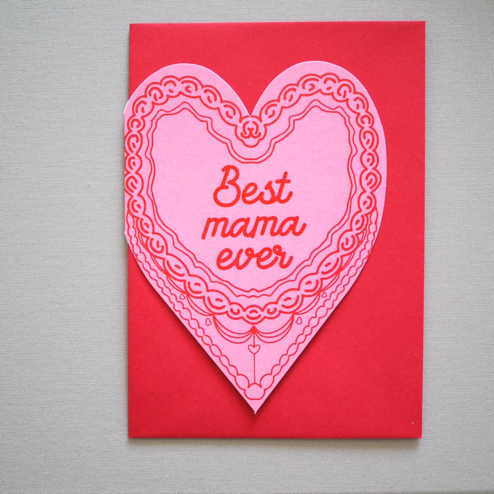 BEST MAMA EVER CAKE HEART CARD - Winterberries