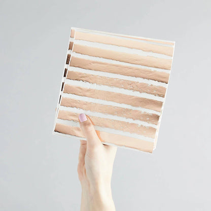 Rose Gold Striped Paper Napkins 16 Pack