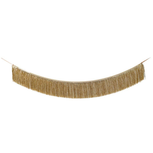 TASSELED LAME FRINGE GARLAND GOLD - Winterberries